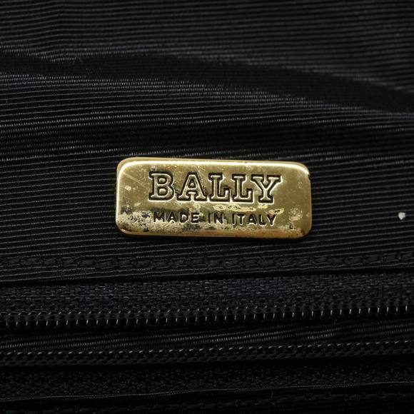 BALLY Chain Shoulder Bag Leather Black Auth am3668 - Picture 10 of 16